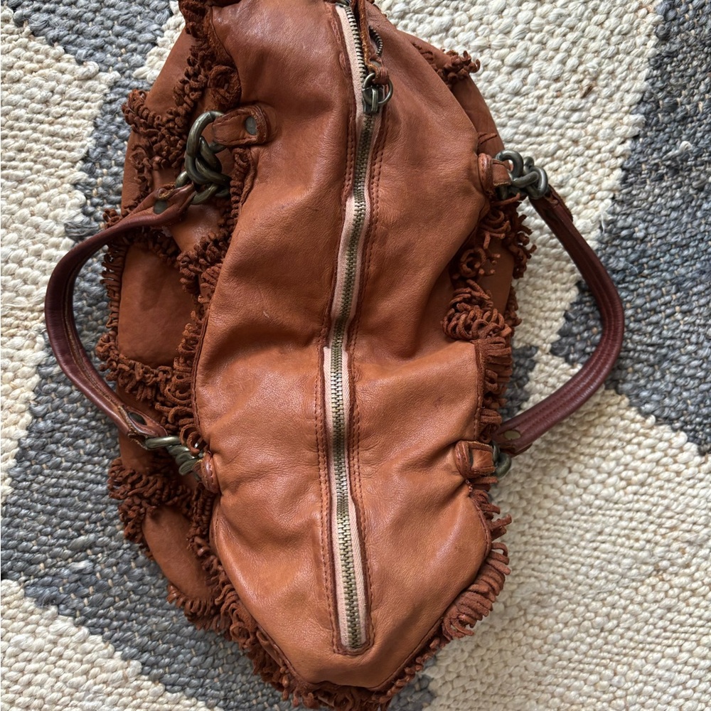 Boho soft leather Italian bag - Picture 3 of 8